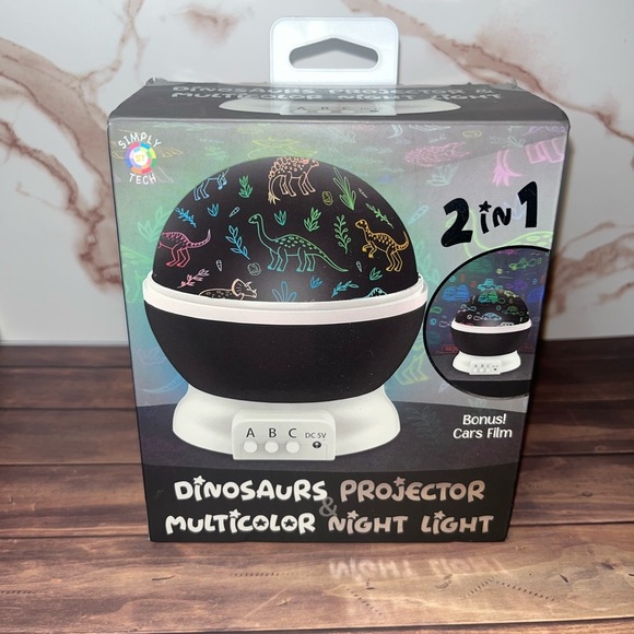 Night Light for Kids,2 in 1 Rotating Projector Lamp with Dino&Vehicles Projector - Picture 1 of 1